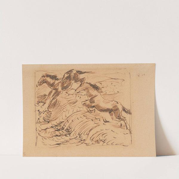 Springende Pferde, Kompositionsentwurf (1910) by Franz Marc