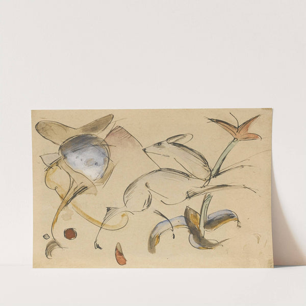 Springendes Reh in Blumen (Deer leaping among flowers) by Franz Marc