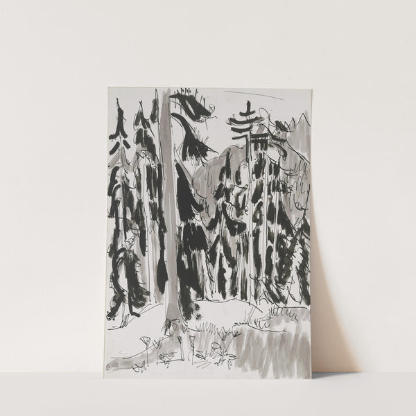Spruces in the mountains (ca 1925) by Ernst Ludwig Kirchner