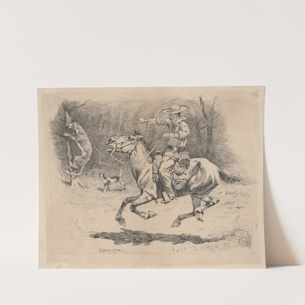 Spurring His Horse in Pursuit (1878) by Frederic Remington