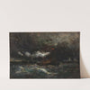 Squall, Brenton Light (boat in storm_lighthouse in background) by Edward Mitchell Bannister