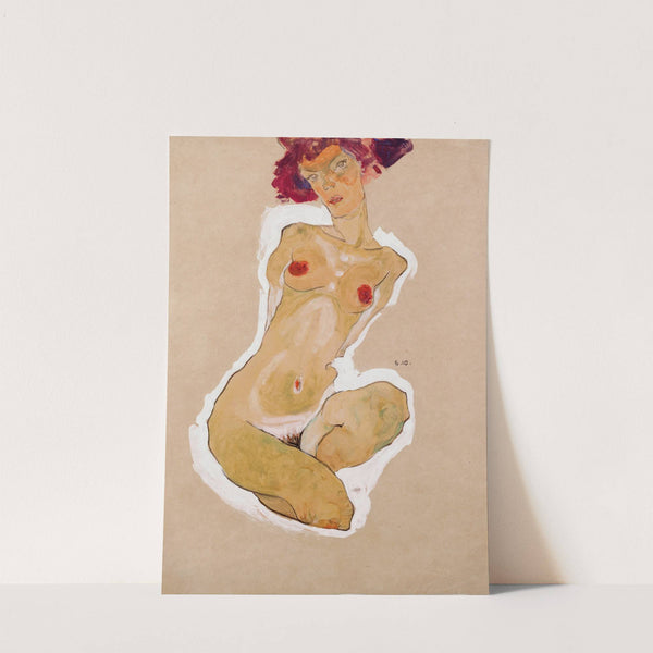 Squatting Female Nude (1910) by Egon Schiele