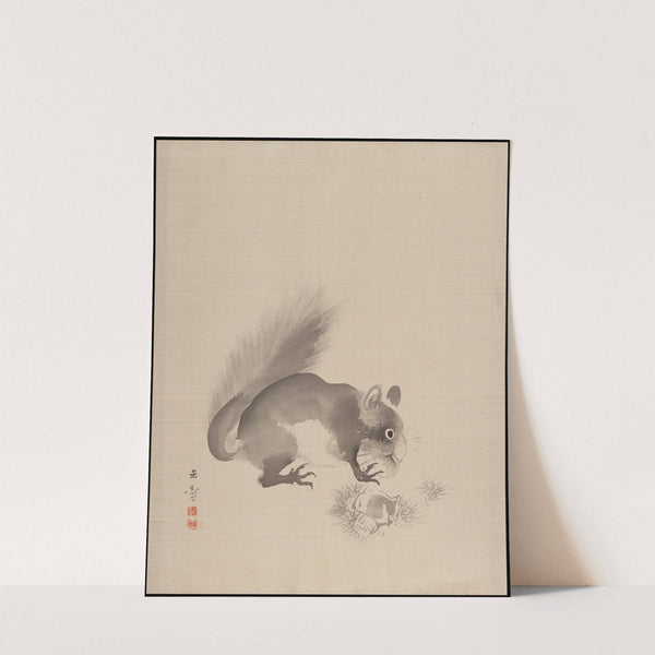 Squirrel Eating Chestnuts (1887–92) by Kawabata Gyokushō