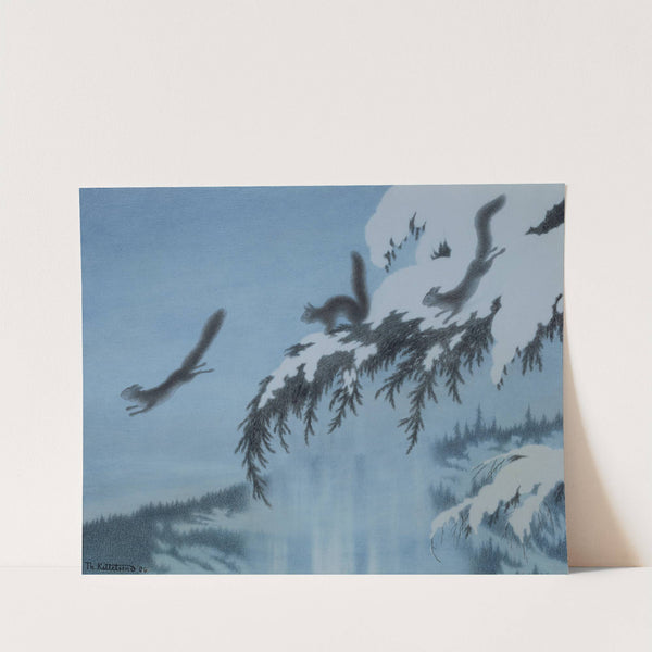 Squirrel in flight by Theodor Kittelsen