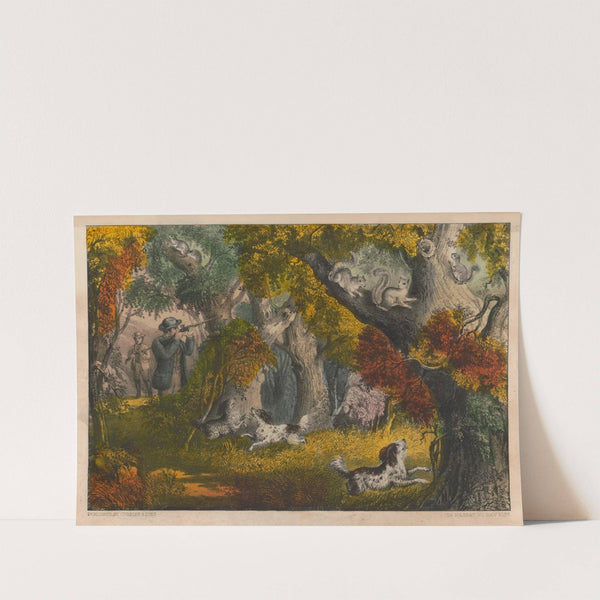 Squirrel shooting by Currier & Ives.