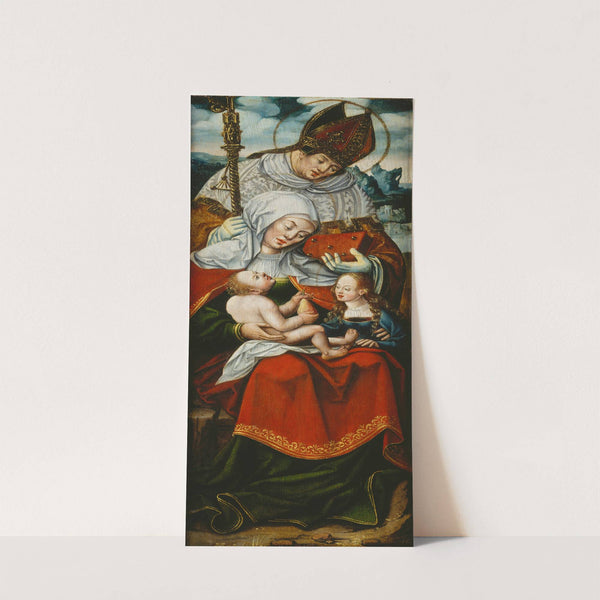 St Anne, the Virgin and Child with a Bishop Saint left wing of an altarpiece (ca 1545-1550) by Anton Woensam