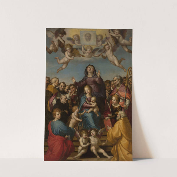 St. Anne with Virgin Mary and Child Jesus and saints in adoration by Anonymous