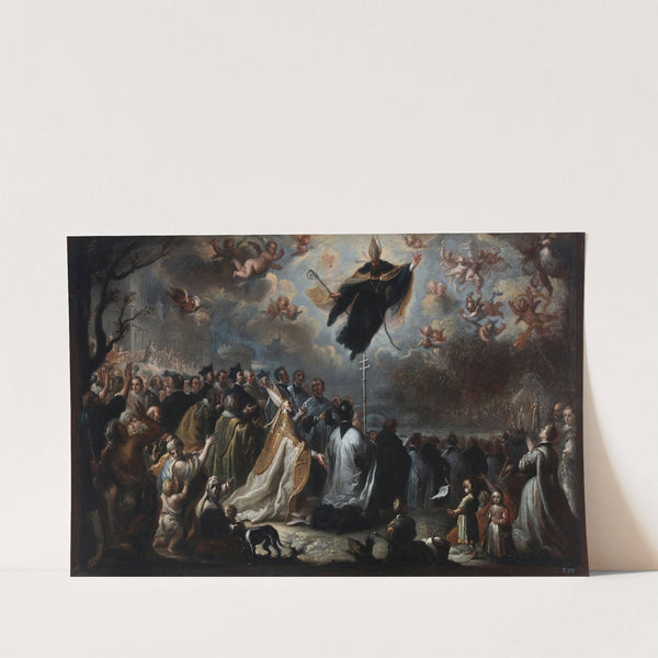 St. Augustine Appears And Puts An End To The Plague Of The Locusts (1734) by Miguel Jacinto Menéndez