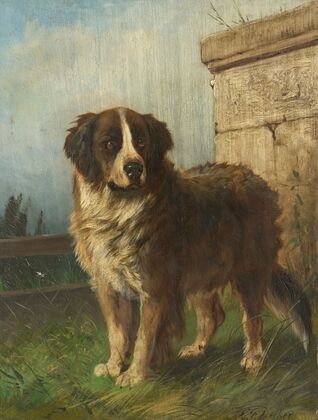 St. Bernard in an Alpine Landscape (1860 - 1892)