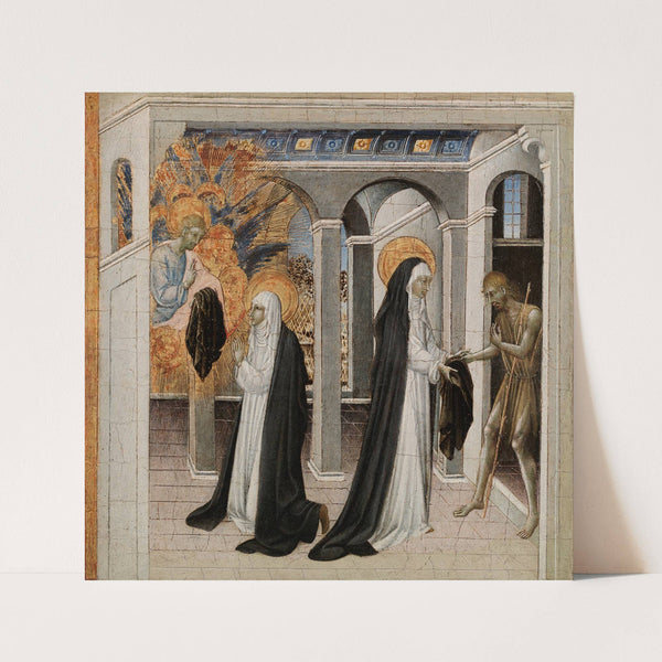 St. Catherine of Siena and the Beggar (1460s) by Giovanni di Paolo