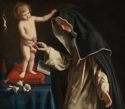 St. Catherine Of Siena Receiving The Crown Of Thorns from The Christ Child