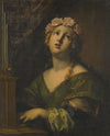 St. Cecilia Wearing A Crown Of Flowers, Playing An Organ