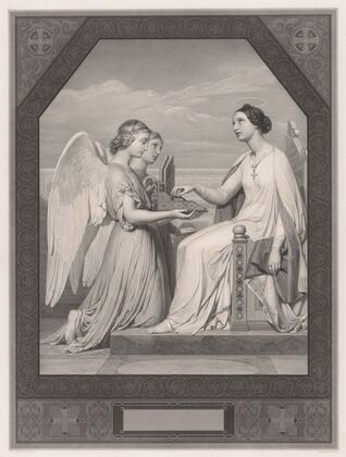 St. Cecilia with two angels and an organ (1841)