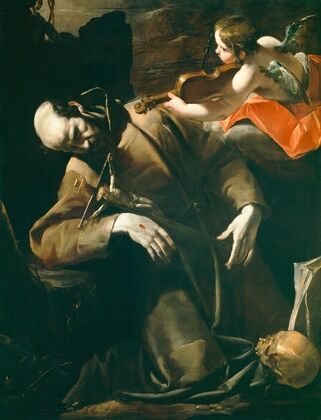 St. Francis Of Assisi In Ecstasy Before A Cherub With A Violin