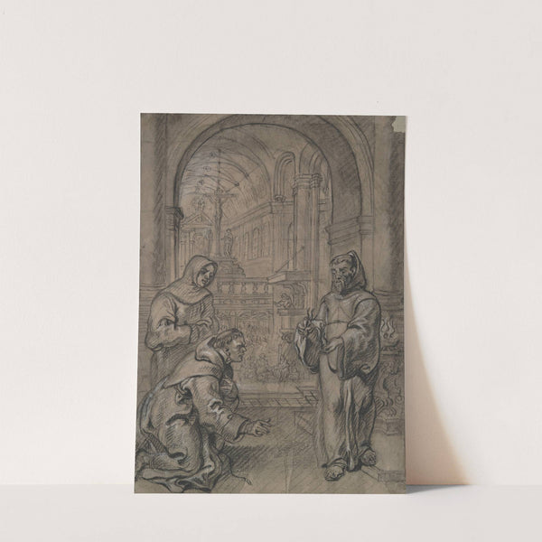 St. Francis of Paula Holding Live Coal in his Hands by Circle of Erasmus Quellinus II