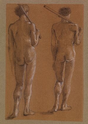 St George Series – Male Nude – Studies of two Soldiers for ‘The Princess led to the Dragon’
