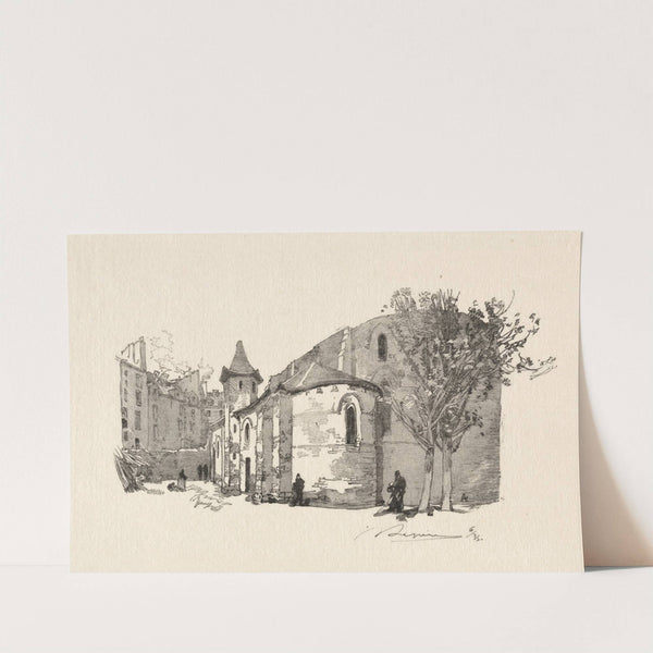 St. Julien le Vauvre, Vue extérieur (c. 1870–1918) by Auguste Louis Lepère