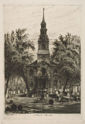 St. Paul’s Chapel, New York, from ‘Scenes of Old New York’ (1870)
