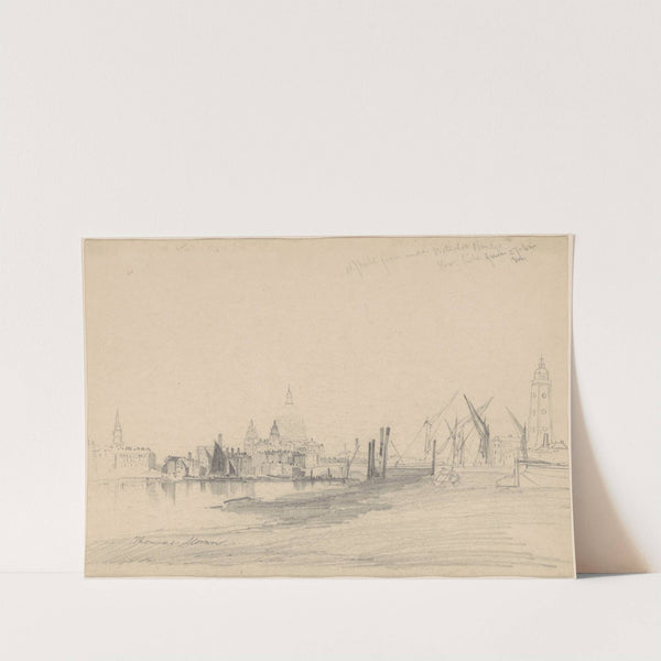 St. Paul's from Under Waterloo Bridge, Low Tide by Thomas Moran