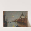Sta Maria Della Salute From The Grand Canal, With A Full Moon, Venice by James Jebusa Shannon