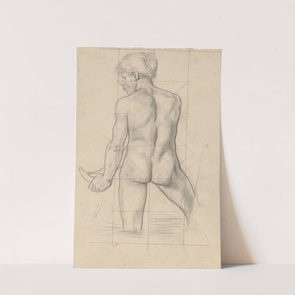 Staand mannelijk naakt in het water, op de rug gezien by Richard Nicolaüs Roland Holst