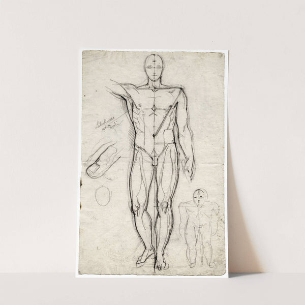 Staand naakt e.a. schetsen by David Humbert de Superville