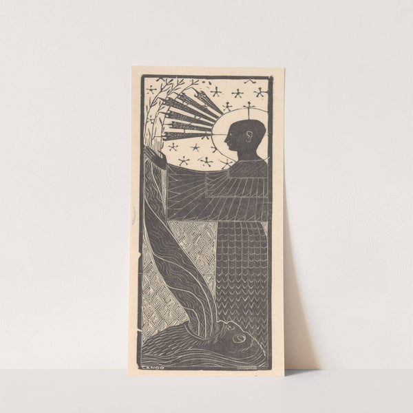 Staande figuur en mannenhoofd met opengesperde mond Twaalf houtsneden by Mathieu Lauweriks