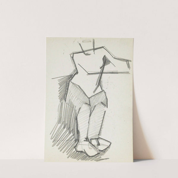 Staande figuur met gebogen knieën en opgeheven armen by Reijer Stolk