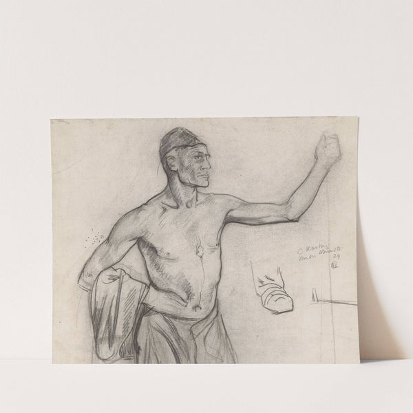 Staande man met ontbloot bovenlichaam, ten halven lijve by Richard Nicolaüs Roland Holst