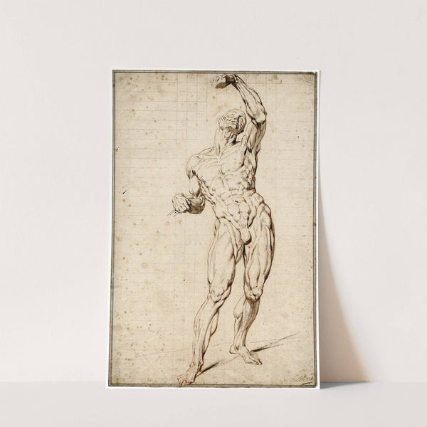 Staande man met opgeheven arm by Jacob de Wit