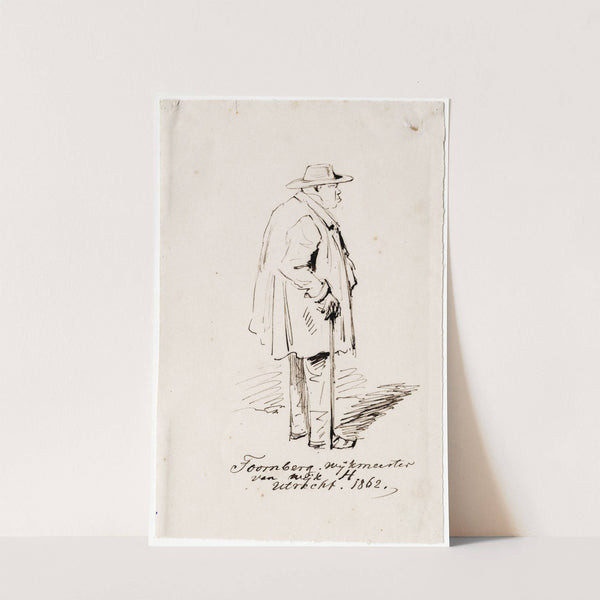 Staande man van opzij gezien, Foornberg, wijkmeester (1862) by Pieter van Loon