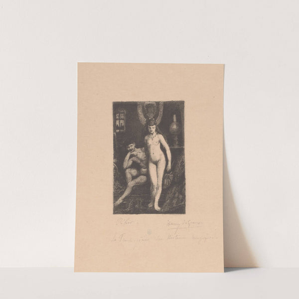 Staande naakte vrouw en zittende naakte man by Henry de Groux