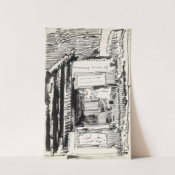 Staande vrouw in een deuropening by Reijer Stolk