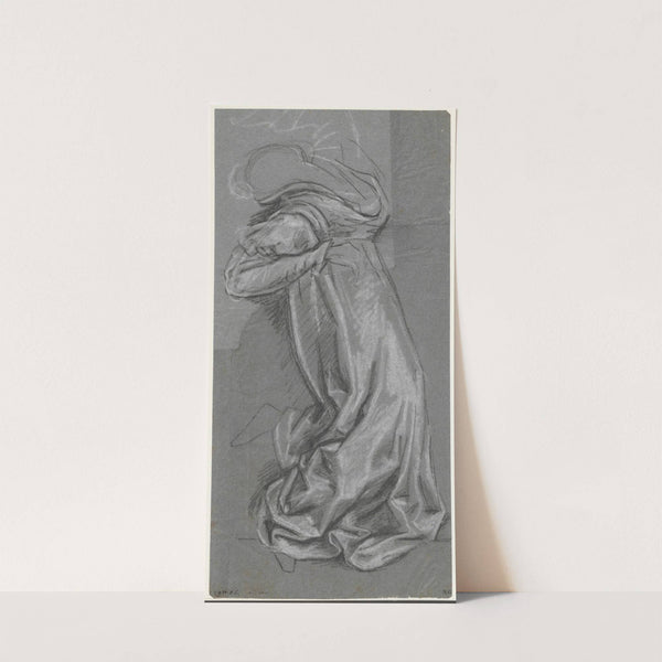 Staande vrouw in lang gewaad: achterover leunend by David Humbert de Superville