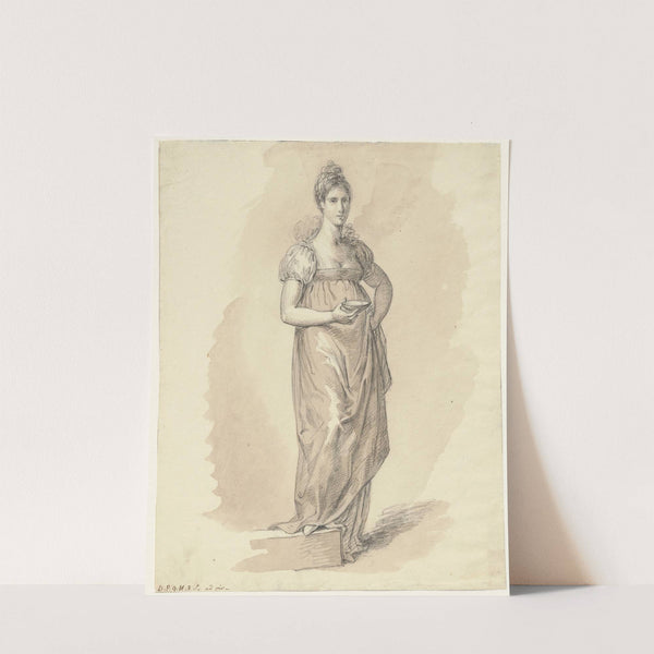 Staande vrouw met schaaltje by David Humbert de Superville