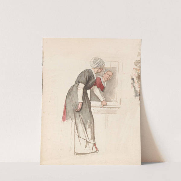 Staande vrouw voor een spiegel by Jan Veth