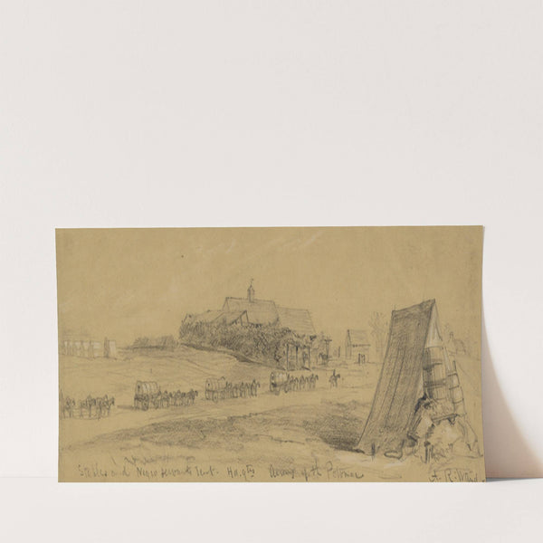 Stables and Negro servants tent, hd.qtrs Army of the Potomac (1863) by Alfred Rudolph Waud