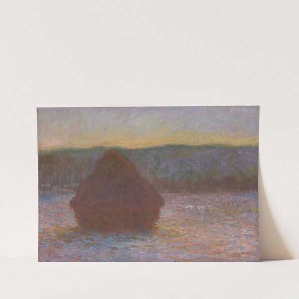 Stack of Wheat (Thaw, Sunset) (1890-91) by Claude Monet