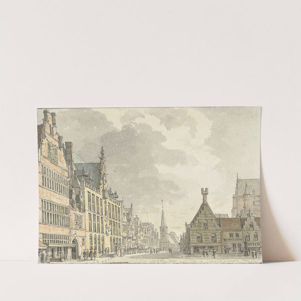 Stadhuis en Markt te Bergen op Zoom (1739) by Abraham de Haen the Younger