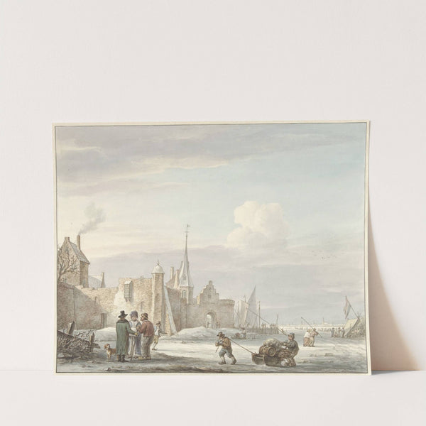 Stadsgezicht in de winter by Martinus Schouman