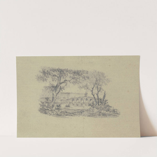 Stadtansicht mit steinerner Brücke by Fritz Bamberger