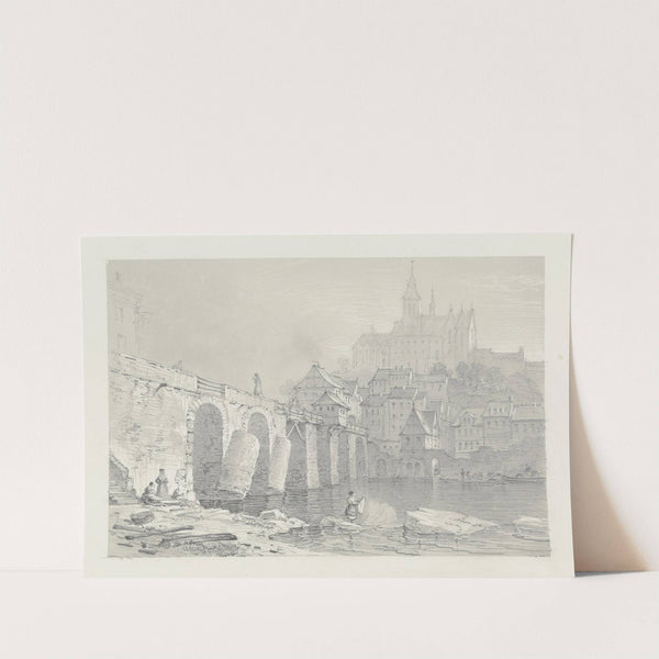 Städtchen mit Schloß, an einem Fluß gelegen by Carl Morgenstern