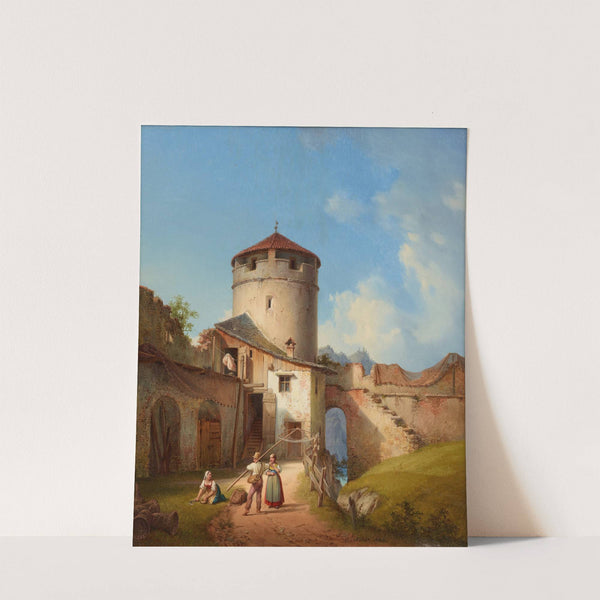 Stadtmauer in Kelheim an der Donau (1844) by Michael Neher
