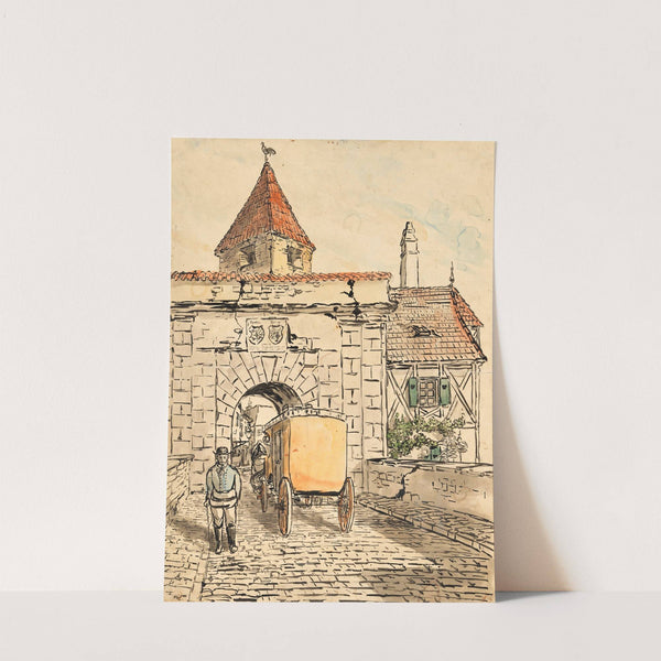 Stadttor mit Kutsche (Schülerarbeit) (ca 1912) by Egon Schiele