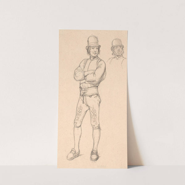 Stående dalkarl med armene overkors by Wilhelm Marstrand