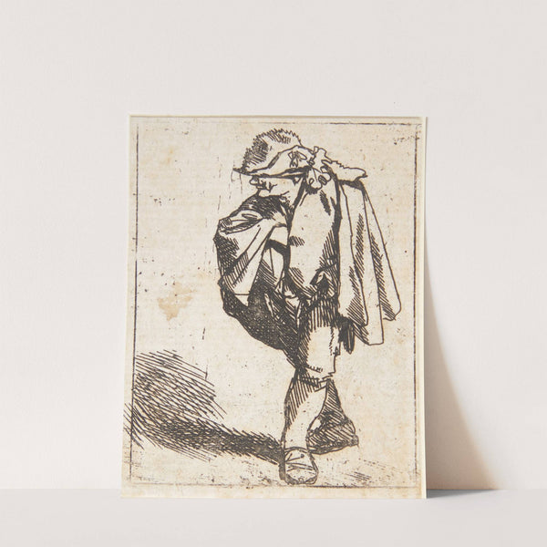 Stående mand med højre hånd stukket ind under frakken by Cornelis Pietersz. Bega