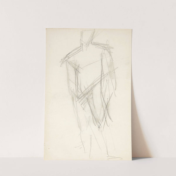 Stående mandlig model, en face by Edvard Weie