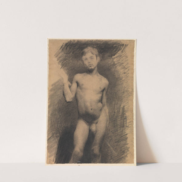 Stående nøgen dreng Modelstudie by Vilhelm Hammershøi