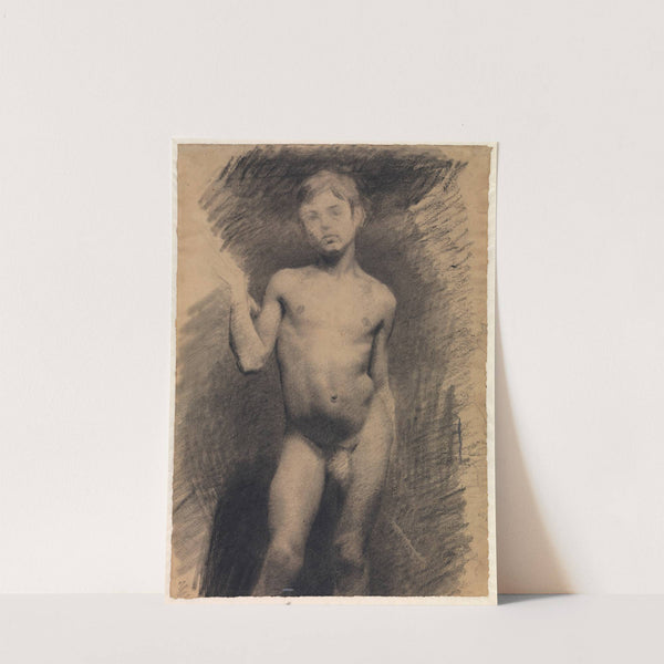 Stående nøgen dreng. Modelstudie (1884 – 1885) by Vilhelm Hammershøi