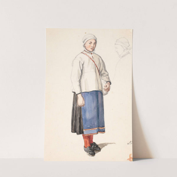 Stående svensk bondepige by Wilhelm Marstrand